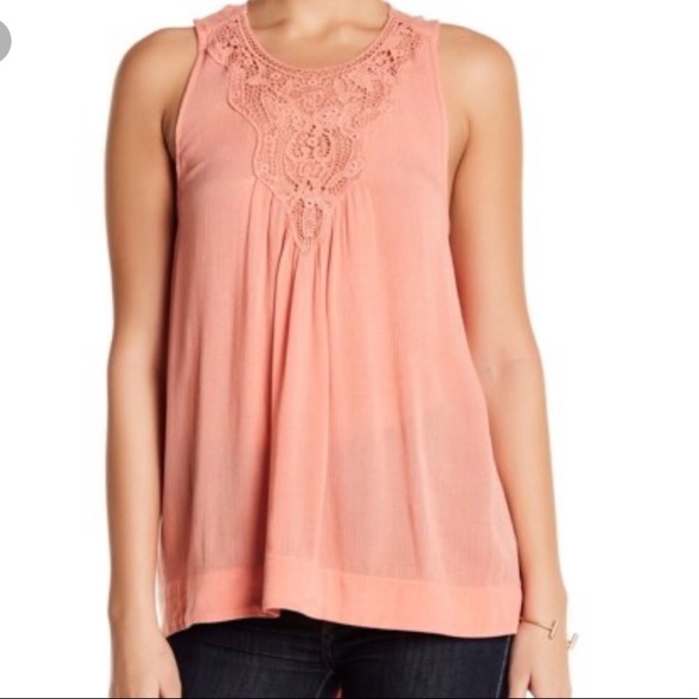 Melrose & Market Crochet Trim Hi Lo Tank Top